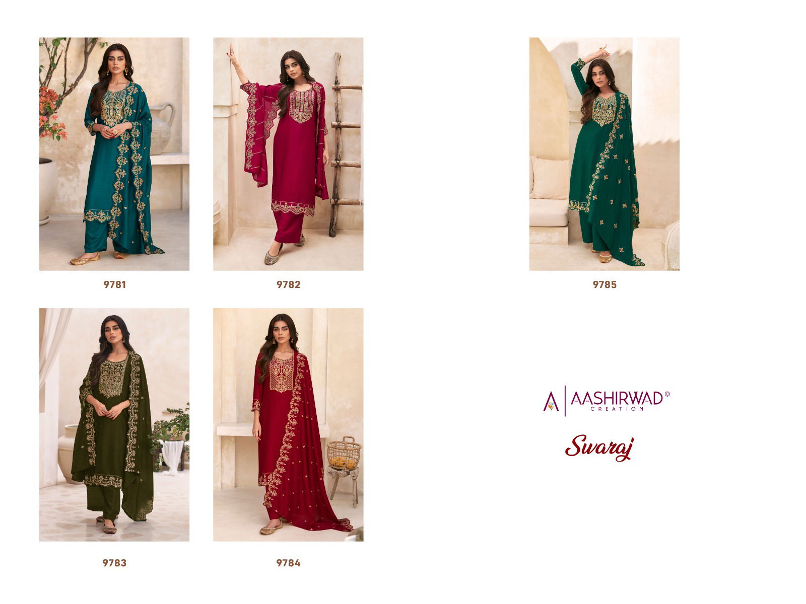 Gulkand Swaraj By Aashirwad Designer Silk Salwar Kameez Catalog
